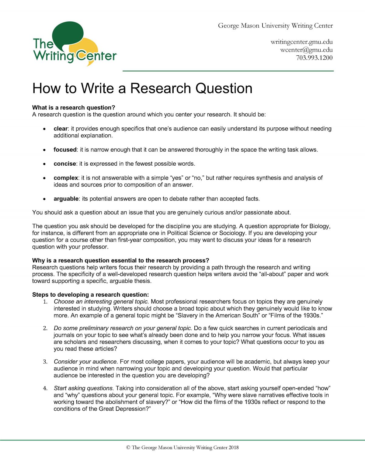 questions to ask when doing a research paper